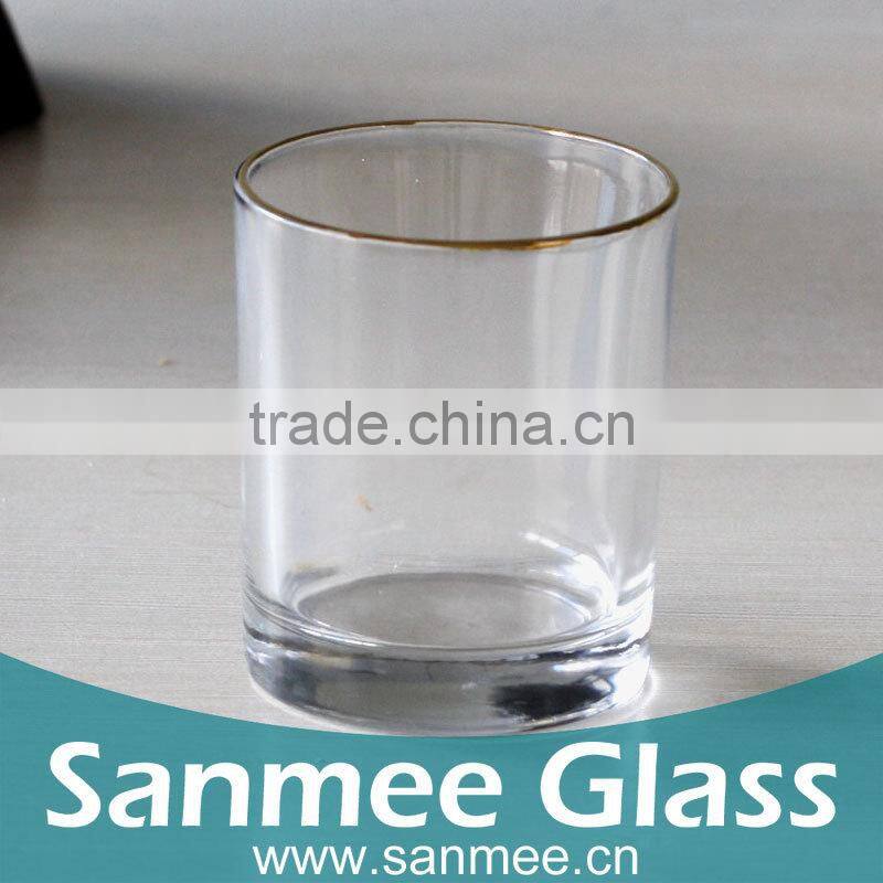 185ml,6.5oz Transparent High Quality Gold Rim Coffee Glass Cup