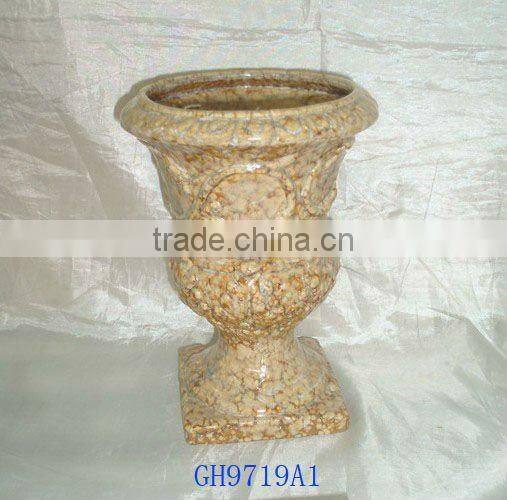 Yellow Ceramic Shoe Flower Pot