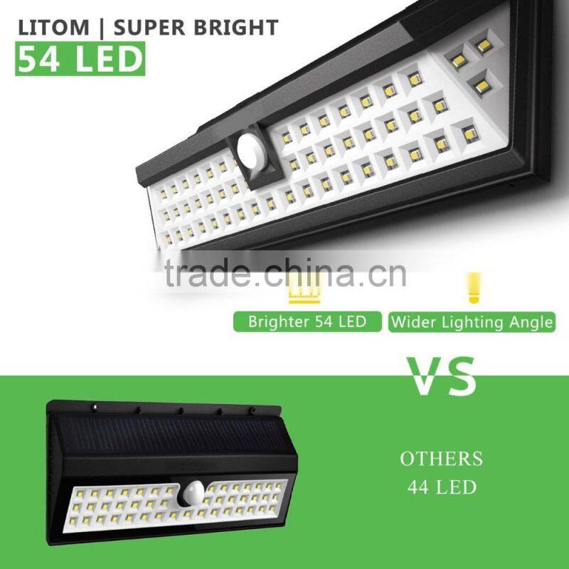 sensor light 54 LED weatherproof solar street light