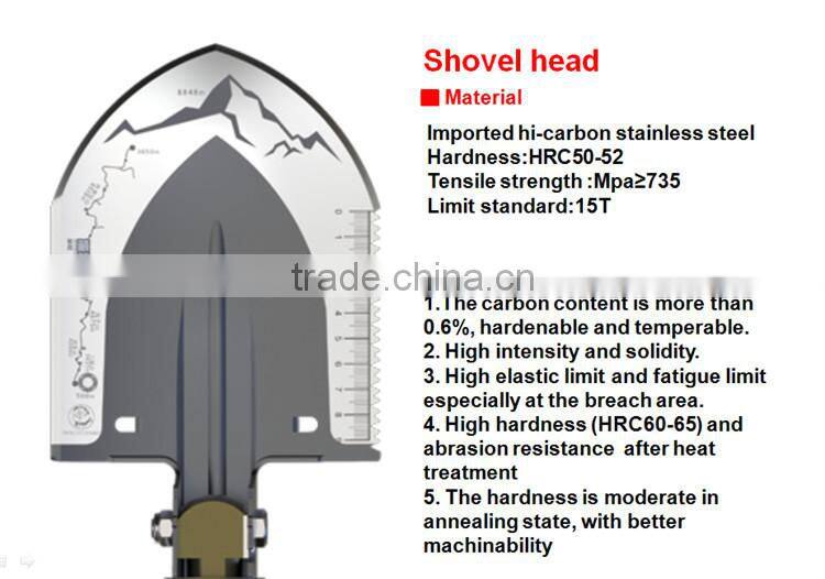 Newest Camping Equipment Survival Shovel Camping Cut Dig Hammer Fire Starter Chain Saw