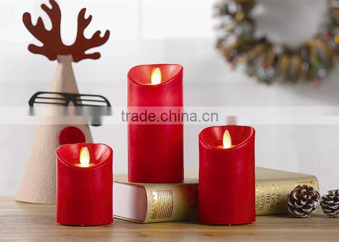 S/3 Battery Powered Dancing Flame LED Wax Candles Moving Flame LED Candles