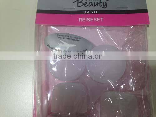 4pcs PET travel bottles set/cosmetic bottle , opp bag with header