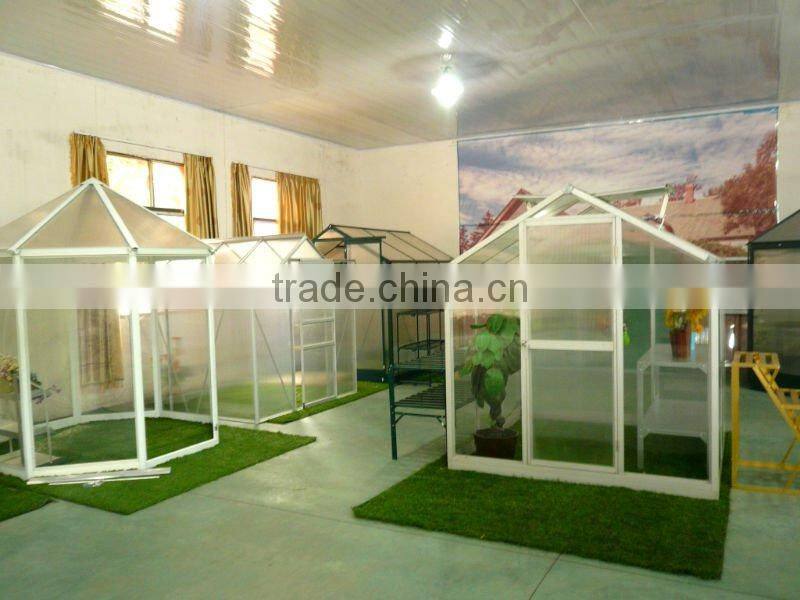 aluminium greenhouse with sliding door