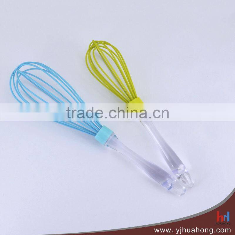 Food grade silicone coated stainless steel kitchen whisk tools egg beater (HEW-33C)