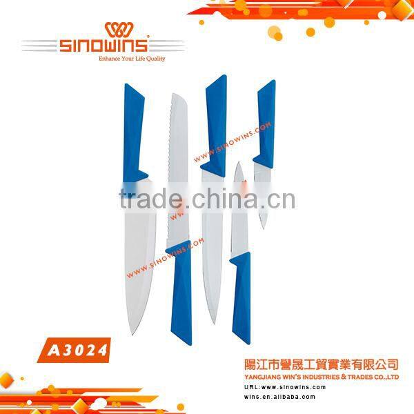 A3024 Cool Design 5pcs Stainless Steel Knife Set with Non-stick Coating
