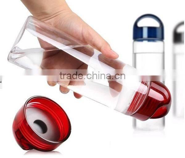 Tritan Plastic BPA Free Fruit Infuser Water Bottle Round Hander 700ml