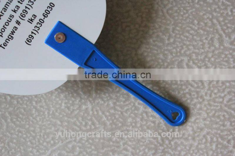 Promotional pp advertising fan made from Anji