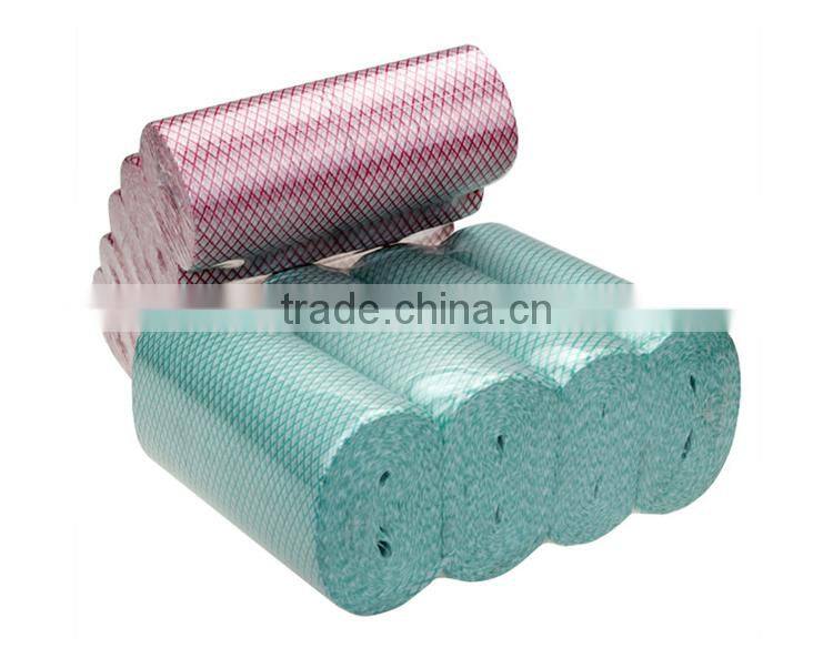 China supplier in Guangzhou best price multi-purpose wholesale chemical bonding nonwoven clean cloth in perforated roll