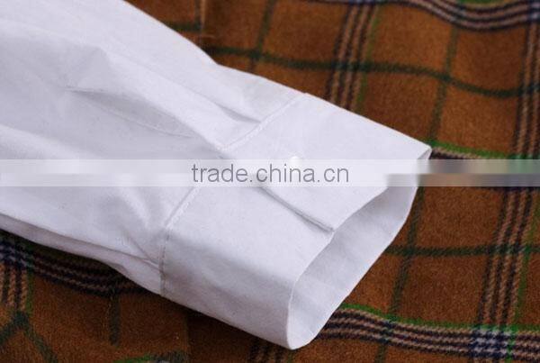 2015 Fashion cotton check chiffon ruffle bottom long sleeves direct manufacturer high quality big sleeve blouse