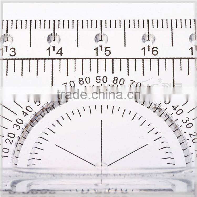 Transparent Plastic Multi-Purpose Rolling Ruler With Protractor For Scaling