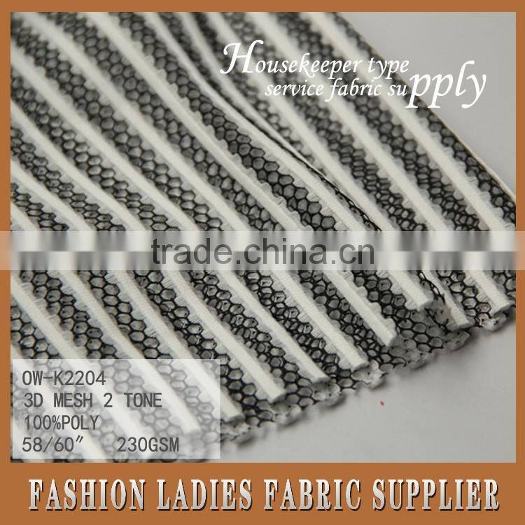 new popular high quality 100 percent polyester knit mesh embroidery two tones fabric