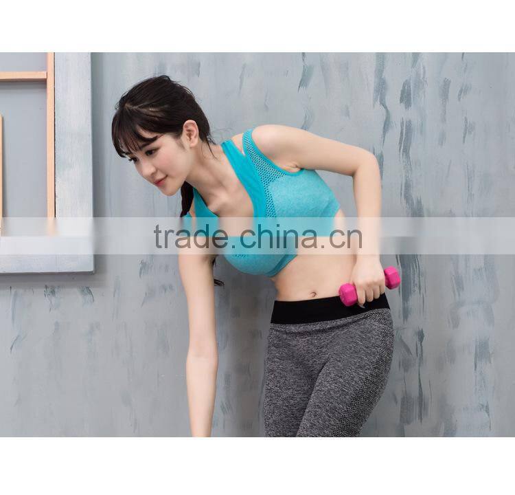 Ladies Lycra /Ployamide fitness yoga wear plain hot sex women sport bra top