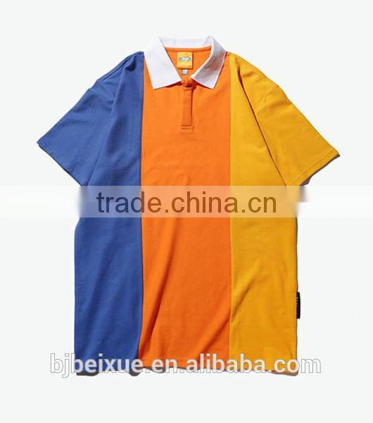 short sleeve cotton color combination new design logo print polo shirt