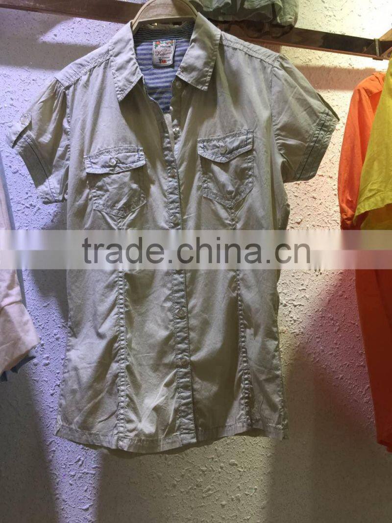 GZY fitness women shirt stock linen fabric Thailand design 2017 high quality cheap mixed