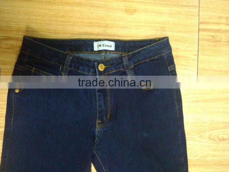 GZY Guangzhou stock lots classical slim fit ladies jeans top design