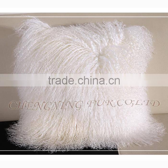 CX-D-04G New Fashion Genuine Mongolian Sheep Fur Latest Design Cushion Cover