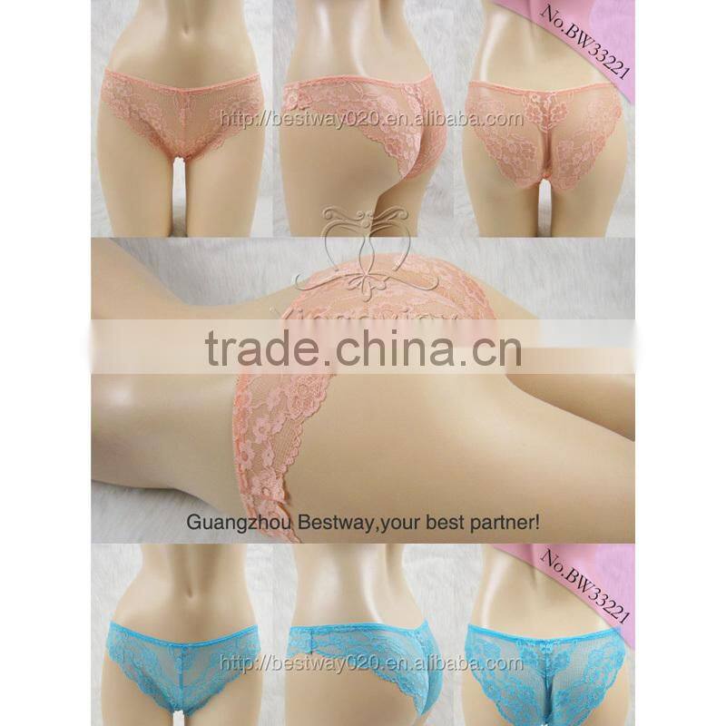 12 colorful sexy transparent full lace girls bikini for wholesale 3 optional sizes S M L sexy lace bikini panties