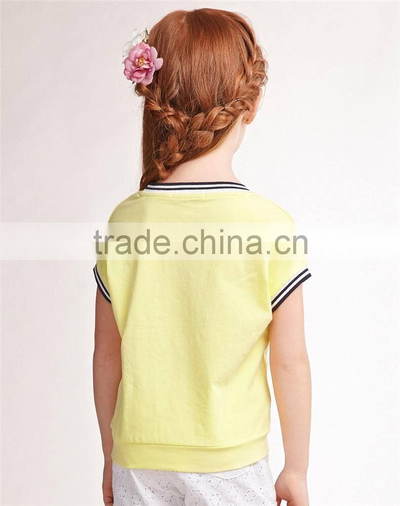 2016 latest cute girl's O-neck t shirt new design teenages t shirt