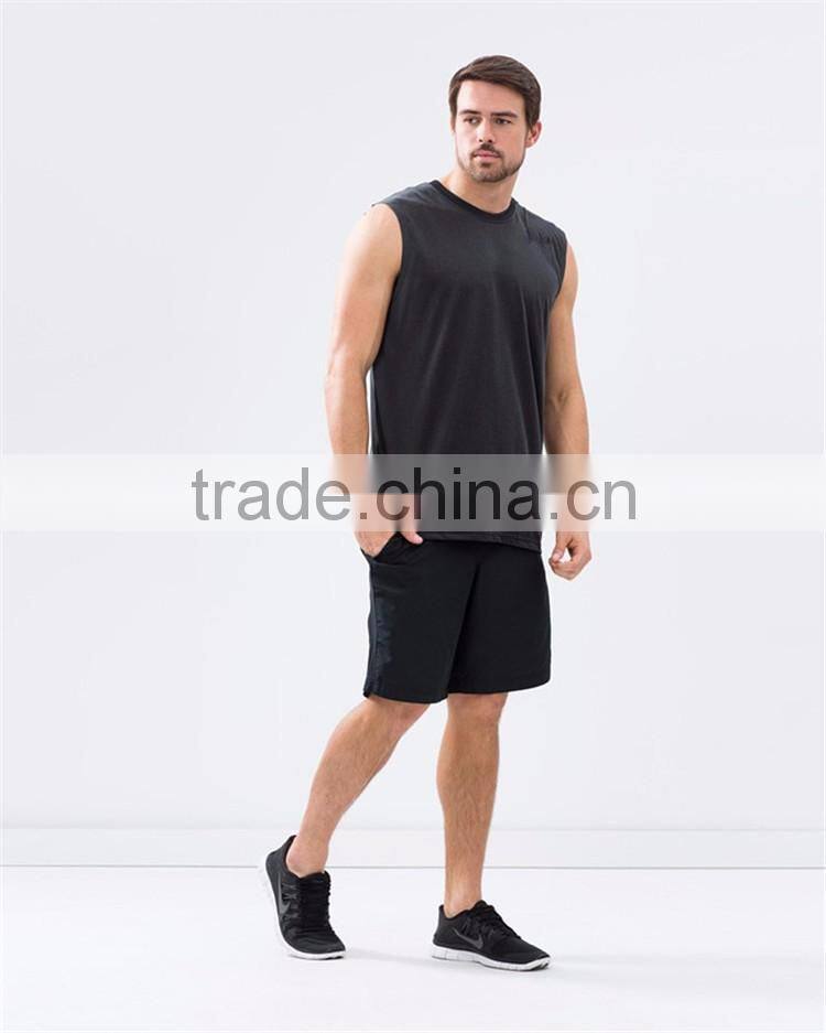 Black athletic men's tank top gym