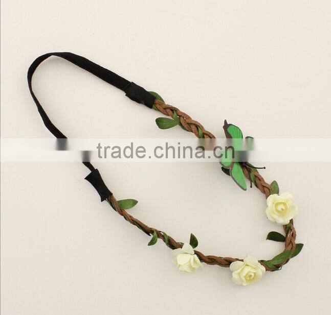 Crown flower design hair band,customized collection headflower,fabric flower headbands