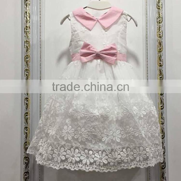 2015 new design girls lace dress kids girls smoking dresses with Collar