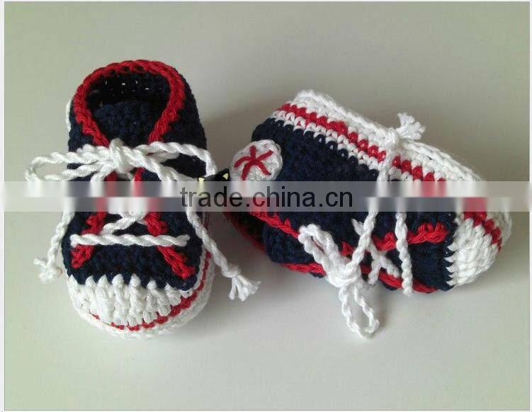 Hand Crochet Baby Shoes With Latchet Fashion Toddlers Infant Winter Knitted Shoes