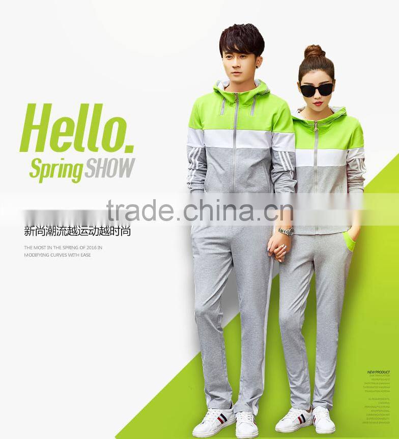 2017 Casual Fleece tracksuit custom design couple fashion sportswear wholesale tracksuit