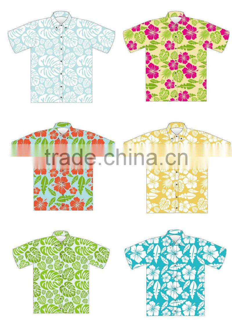 Wholesale cheap custom printed hawaiian shirt, mens aloha shirt