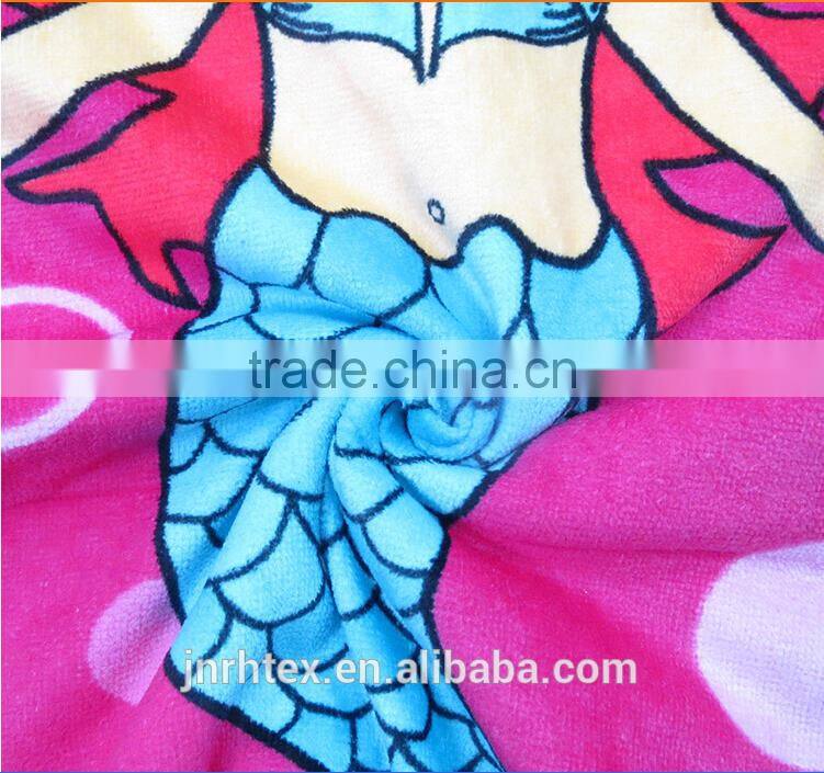 Hotsale velour printing cotton poncho towel for kids,custom terry cloth poncho hooded beach towel for promotion