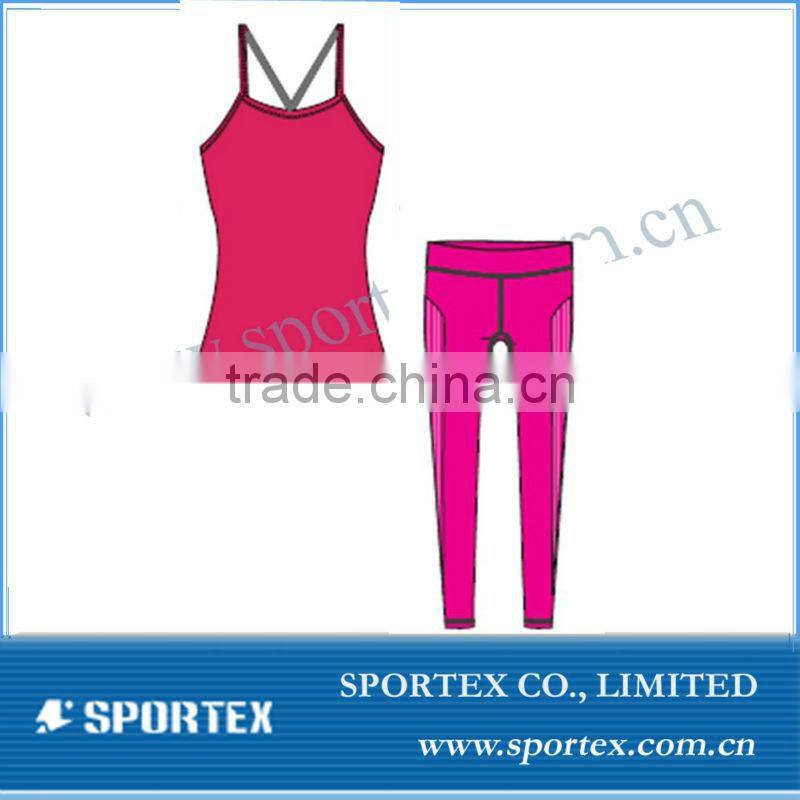 ladies sun-top yoga wear, ladies vest yoga wear, ladies yoga wear with cup