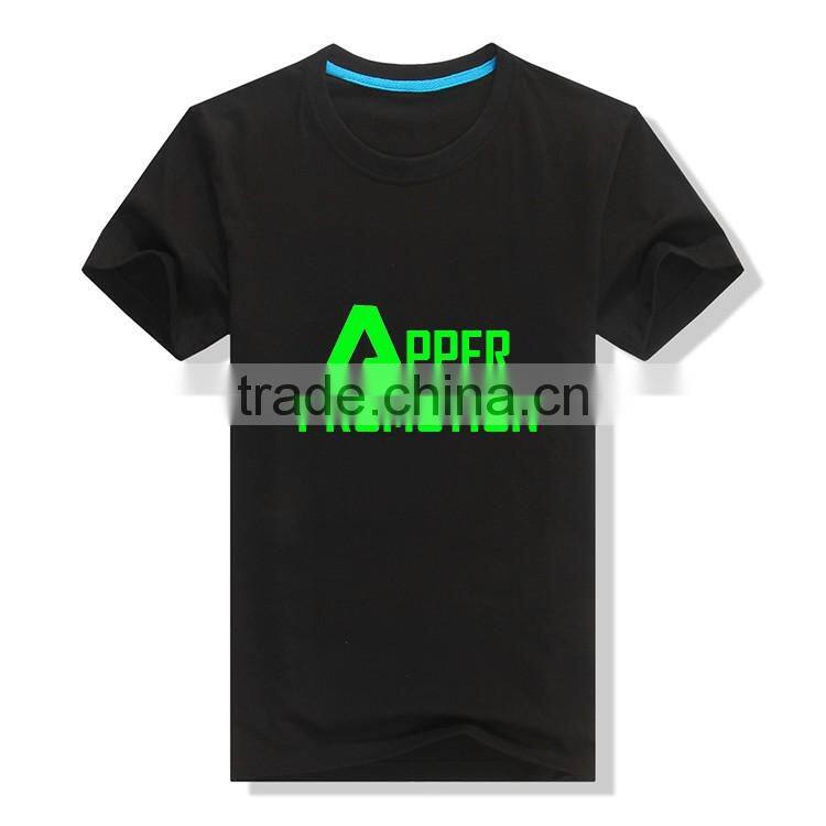Short sleeve wholesale promotion printed logo black t shirt