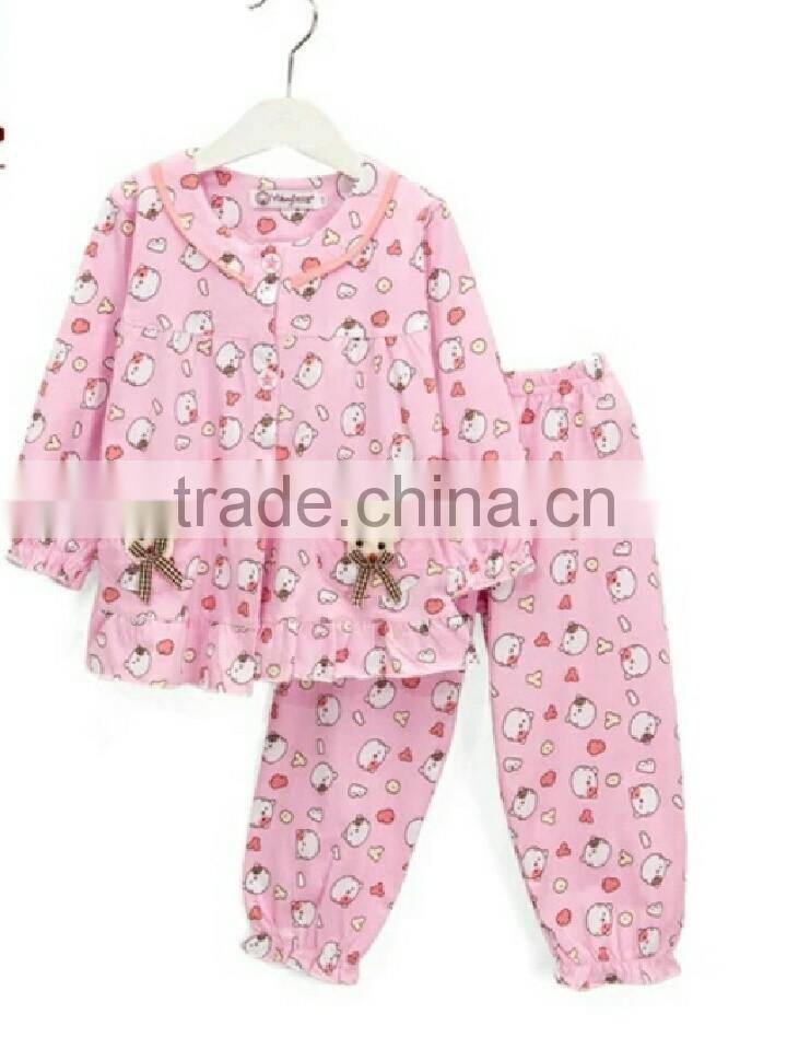 2016 cartoon prints,children Sleepwear,Kids colour soft Cotton,comfort nightwear,pajamas