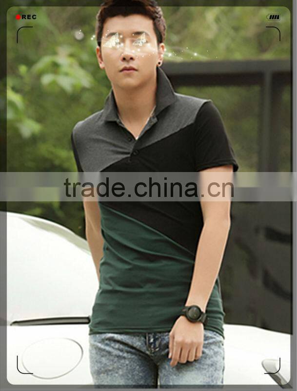 Mens Colors Patchwork short sleeve pima cotton polo Tshirts 201312