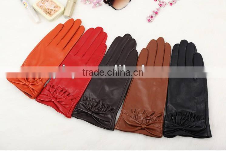 2014 new design leather warm cheap winter gloves