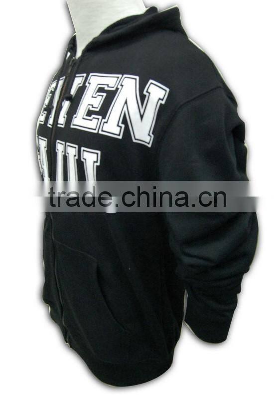 Great workmanship screen print classic men leisure zipper sweatshirt