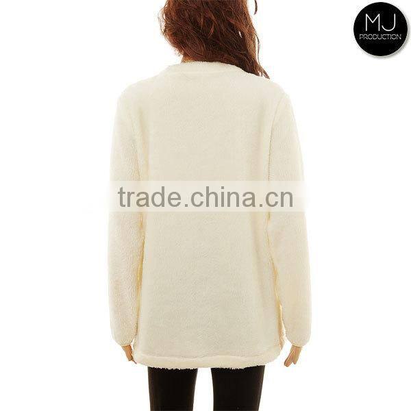 Wholesale Winter Girls Sweater Jacket Monogrammed Sherpa Fleece Quarter Zip Pullover Woman Clothing