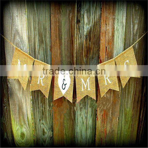 MR & MRS ~ Wedding Banner ~ Burlap Rustic Country Photo Prop