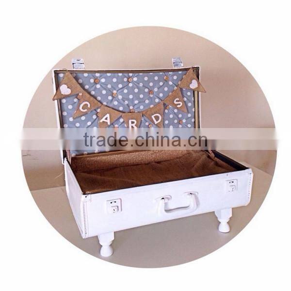 Cards white heart shabby vintage hessian burlap wedding photo prop bunting only