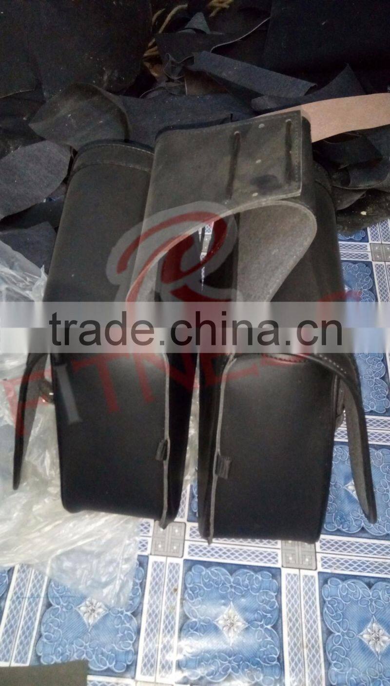 Motorcycle Accessory Motorbike Saddle Bag PU Leather For Halley Bike by RC Fitness Wear