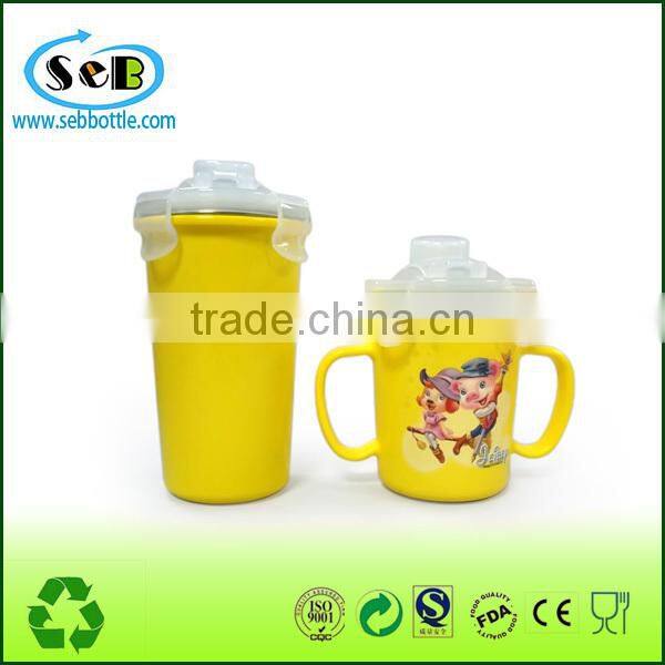 Fancy stainless steel insulated kid drinking cup with lid and hand (Accept OEM)