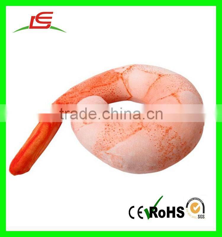 Custom Comfortable Stuffed Shrimp Meat U Shaped Neck Pillow for Sale