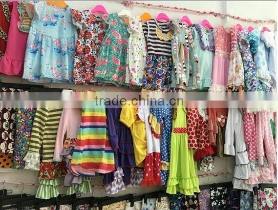 Wholesale four leaf clover pattern baby girl dresses spring/summer simple design party dress child frocks