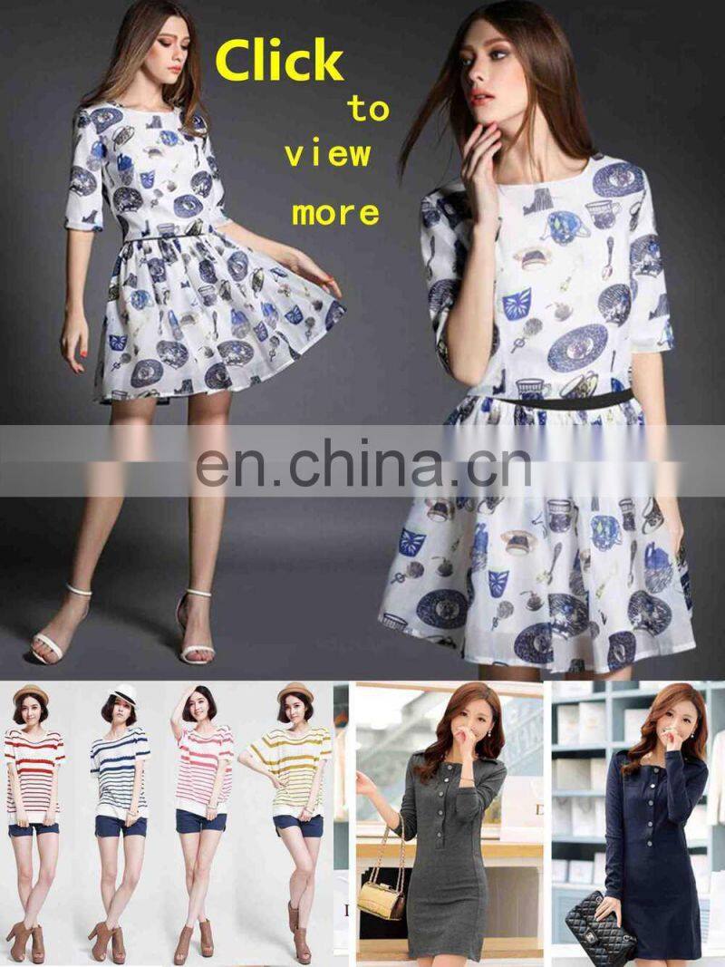 2015 European style women dress / red lace up skirt long sleeve