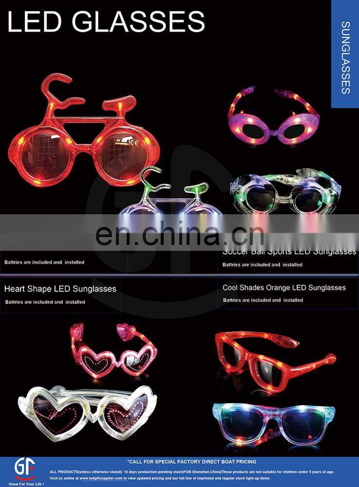 New Wholesale Led Flash Party Wear Half Frame EL Wire Glasses Sunglasses