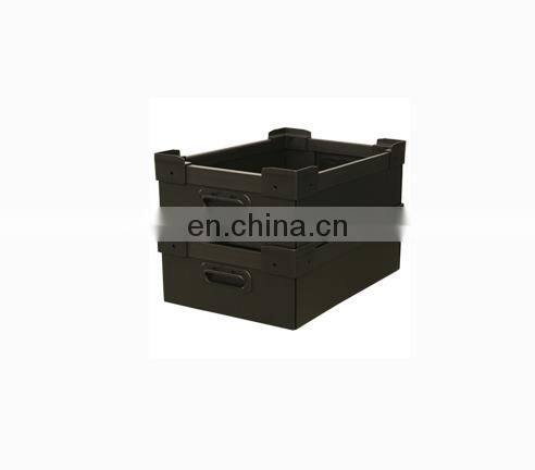 Customized black plastic esd Aluminum strip edges corrugated sheet box
