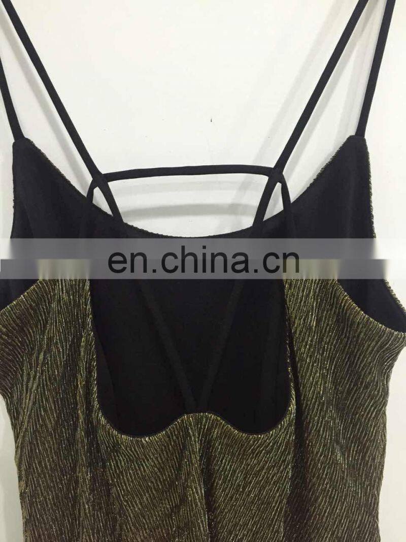 2017 summer metallic backless condole belt camisole