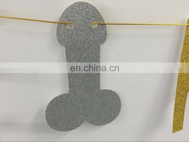 bachelorette party bridal shower glitter paper hen party same penis forever banner