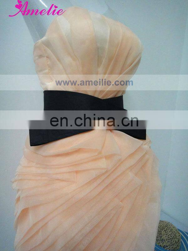 Handmade Flower Organza Real Pictures Of Cocktail Dress