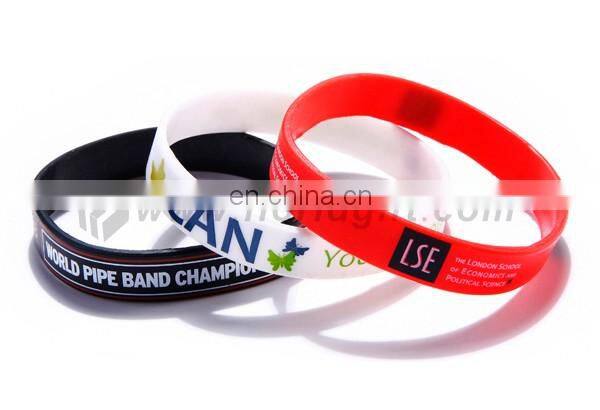 Wholesales custom design printing cheap name rubber band bracelet