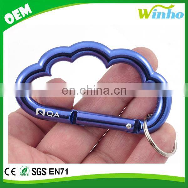 Winho Laser engraved cloud shaped carabiner